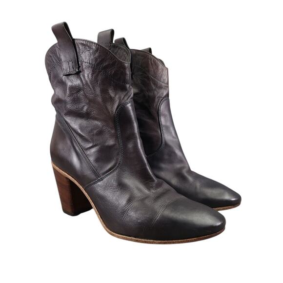 Alberto Fermani Shoes Womens 37 Ankle Booties Chiara Block Heel Slouchy Leather - Picture 1 of 16